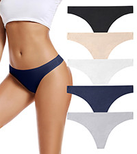 voenxe Seamless Women Underwear Thongs,No Show Ladies Thong,No Line Workout Breathable Comfortabl... | Amazon (US)