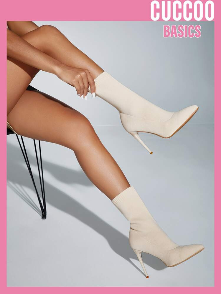 CUCCOO Basic Slip-On Stretch Boots Collection-Stiletto | SHEIN