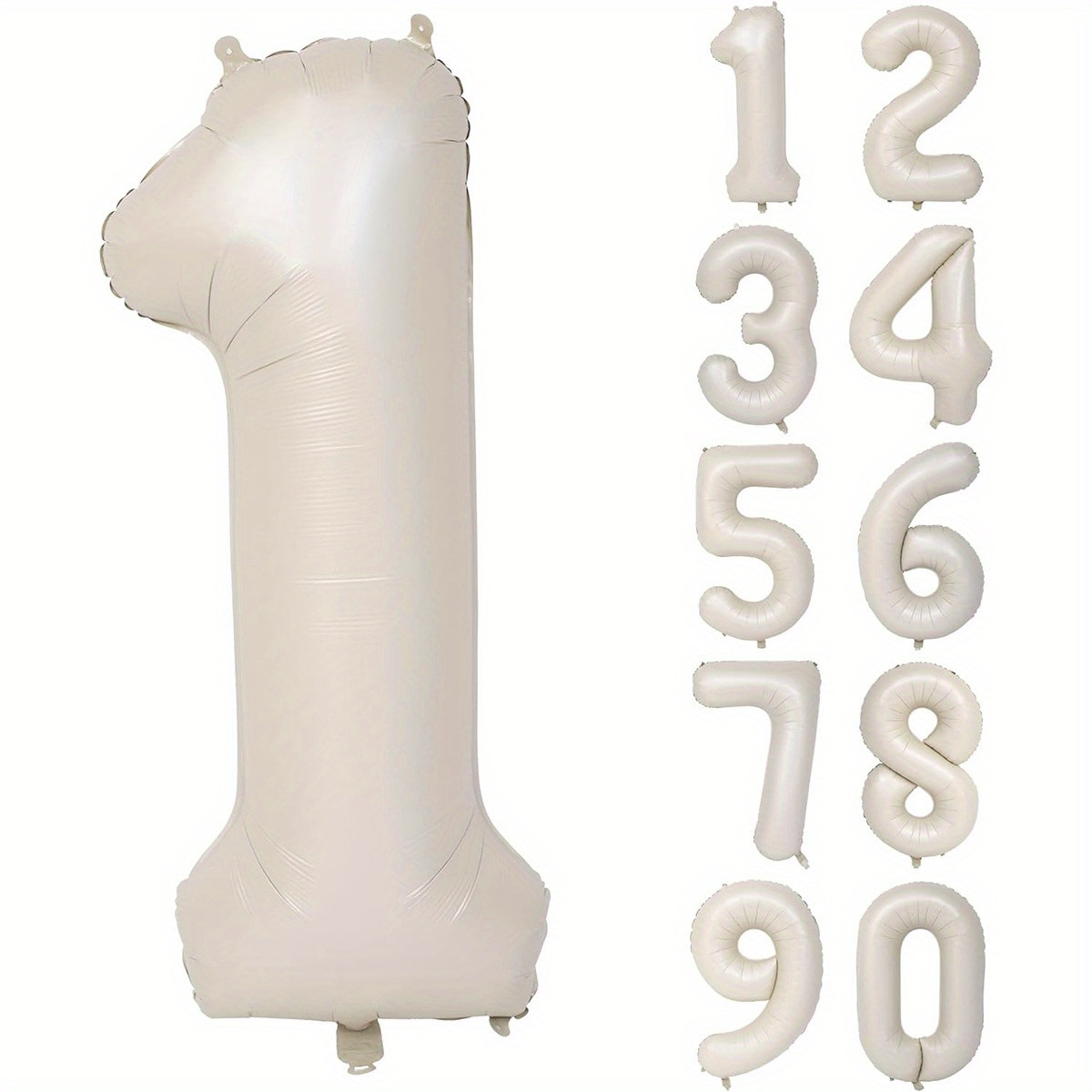 Cream White Number 0 9 Foil Balloon Birthday Decor - Temu | Temu Affiliate Program
