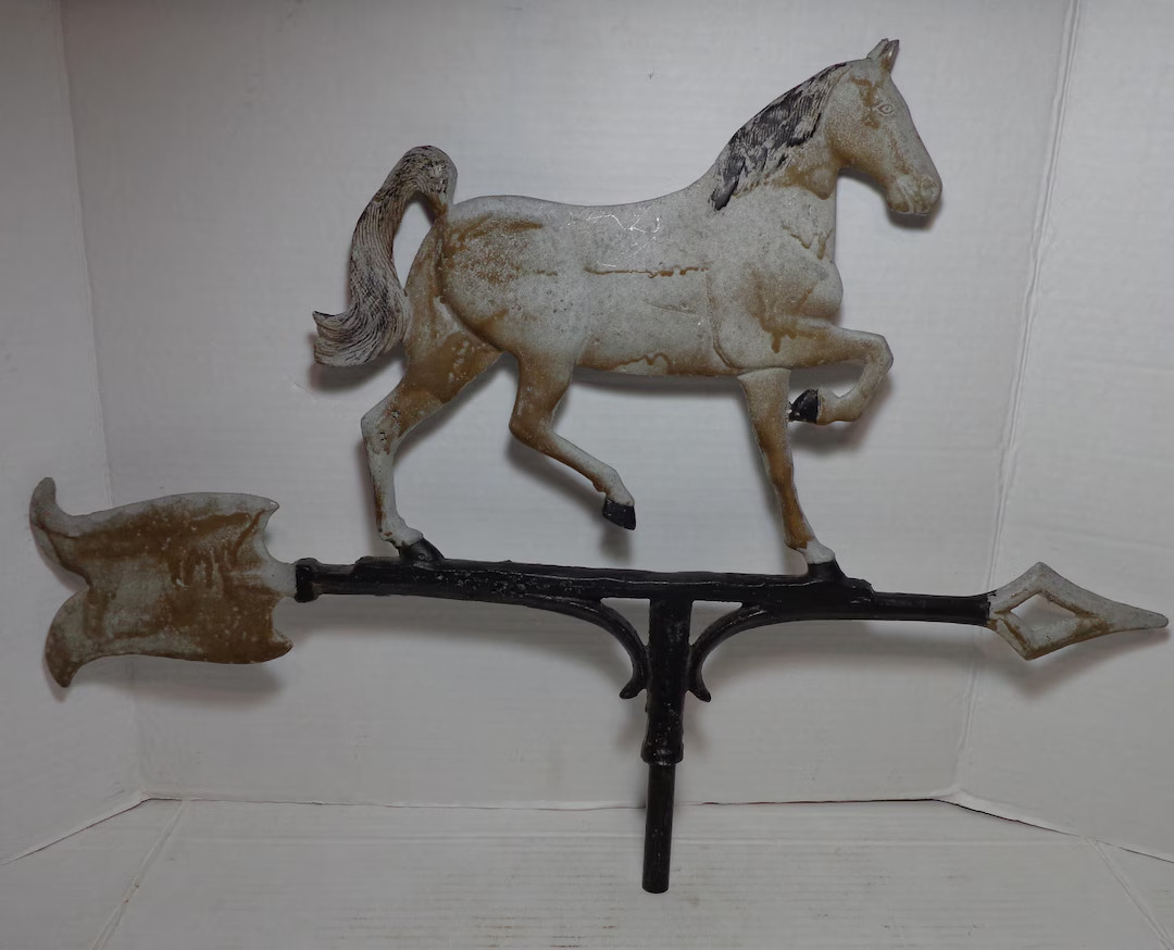 Antique Cast Aluminum Equestrian Horse Country Weathervane with Directional Arrow Early 1900's | Etsy (Global)
