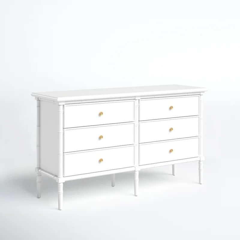 White Mina 6 Drawer Double Dresser | Wayfair North America
