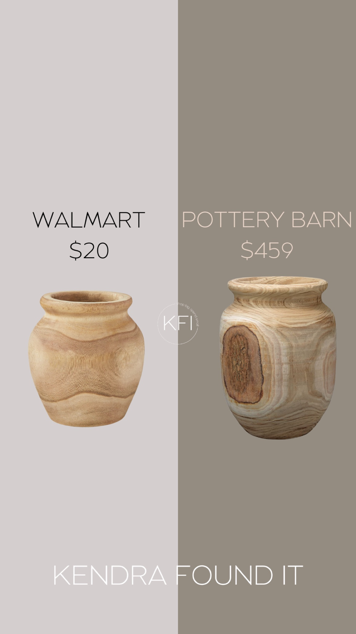 Would you look at this Pottery Barn dupe?! 💥 Walmart home decor has been on fire lately - Walmart home finds for the win! 🏆 I saw this vase at Walmart and thought it looked so much like one from Pottery Barn that I had to stop and show you. The one at PB is definitely bigger but the resemblance is uncanny. 

The texture in the wood grain is so pretty and I love how it bring that classic Pottery Barn modern rustic style. Just imagining some beautiful flowers (or in my case- faux flowers) in here makes it feel like Summer already. #walmart #potterybarn

#LTKHome #LTKSaleAlert #LTKFindsUnder50