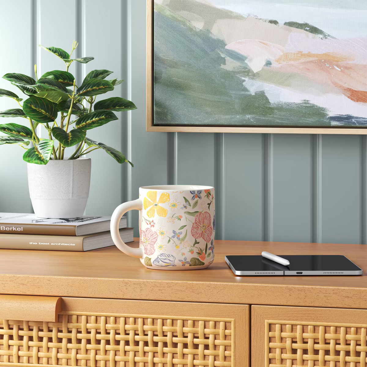 15.1oz Stoneware Floral Mug - Threshold™ | Target