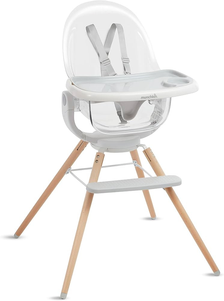 Munchkin® 360° Cloud™ Baby and Toddler High Chair with Clear Seat and 360° Swivel, White and... | Amazon (US)