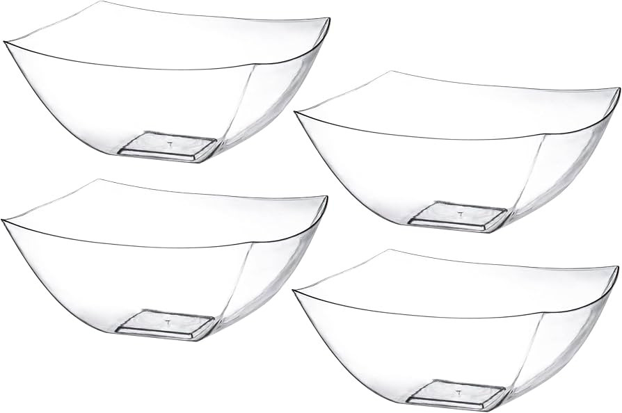 Posh Setting Clear Plastic Serving Bowls Disposable - Square Bowls - Square Candy Bowl - Plastic ... | Amazon (US)