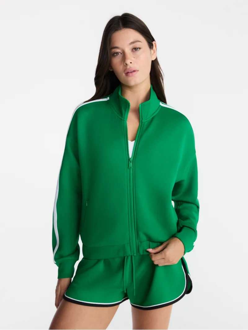 Avia Women's Pique Knit Tennis Jacket, Sizes XS-XXXL - Walmart.com | Walmart (US)