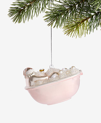 Holiday Lane Pastel Shine Pink Bathtub Santa Ornament, Macy's Exclusive - Macy's | Macy's