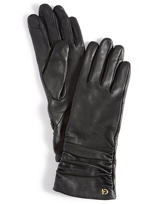Cole Haan Women's Ruched Leather Gloves - Macy's | Macy's