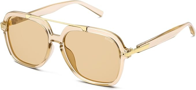 SOJOS Retro Polarized Aviator Sunglasses for Women Men, 70s 80s Trendy Square Aviators Sun Glasse... | Amazon (US)