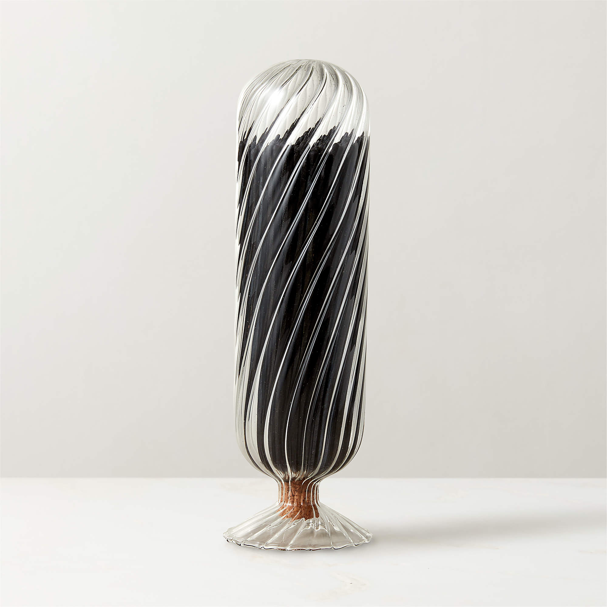 Large Glass Cloche with Black Matches + Reviews | CB2 | CB2
