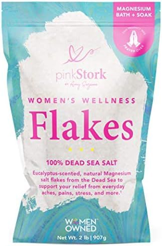 Pink Stork Women’s Wellness Flakes: Relaxing Eucalyptus Scented Bath Salts for Women, Pure Magn... | Amazon (US)