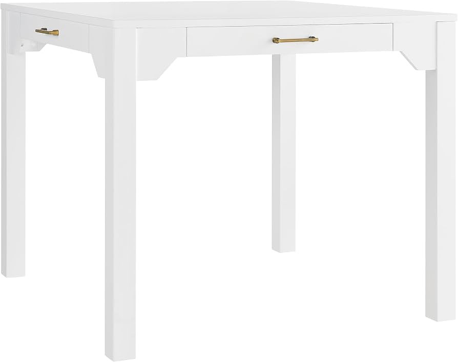 Annadale White Wood Square Dining or Mahjong Game Table | Amazon (US)