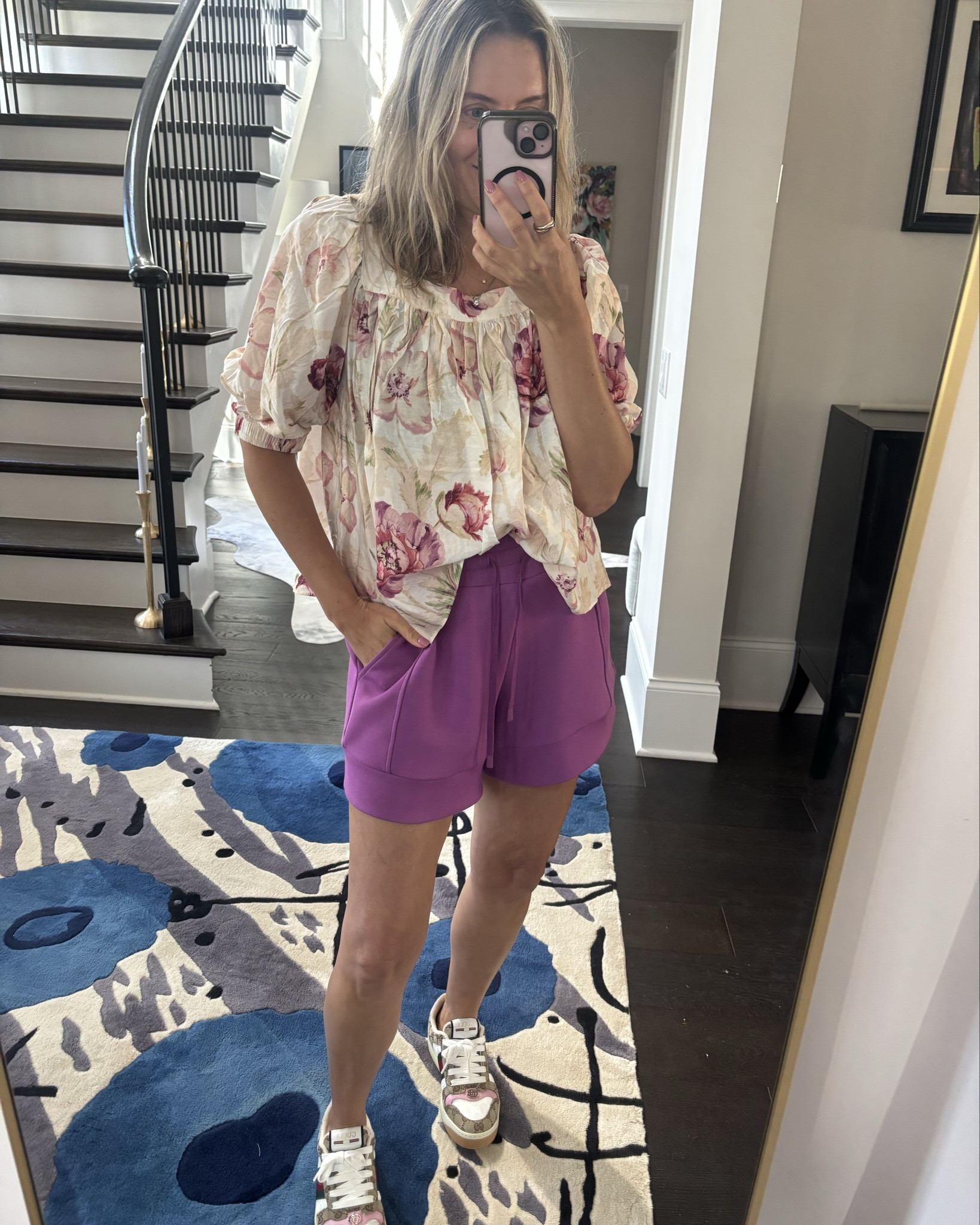 Spring Fashion
Cute affordable floral top to dress up these shorts (that I own in 4 colors).  

#LTKFindsUnder50 #LTKOver40 #LTKStyleTip