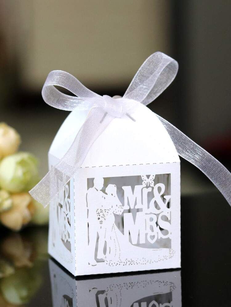 5pcs Wedding Hollow Candy Box | SHEIN