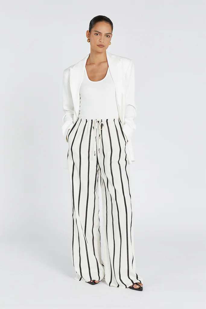 ELLIOTT CREAM STRIPE LINEN PANT | DISSH