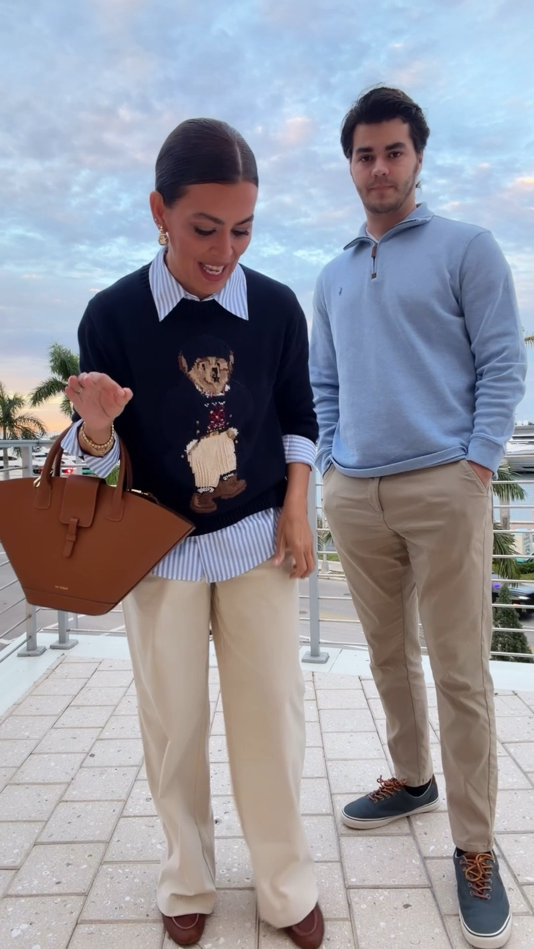 Outfit details and sizing⬇️
My outfit:
Sweater size M, pants size S.
Size down on shoes. Wearing a 8.5, usually 9-9.5. 
I’m 5’7” size s 130 pounds.
My son:
Size L in sweater. Shoes tts.
He’s 6’3"


#LTKSeasonal #LTKOver40 #LTKTall