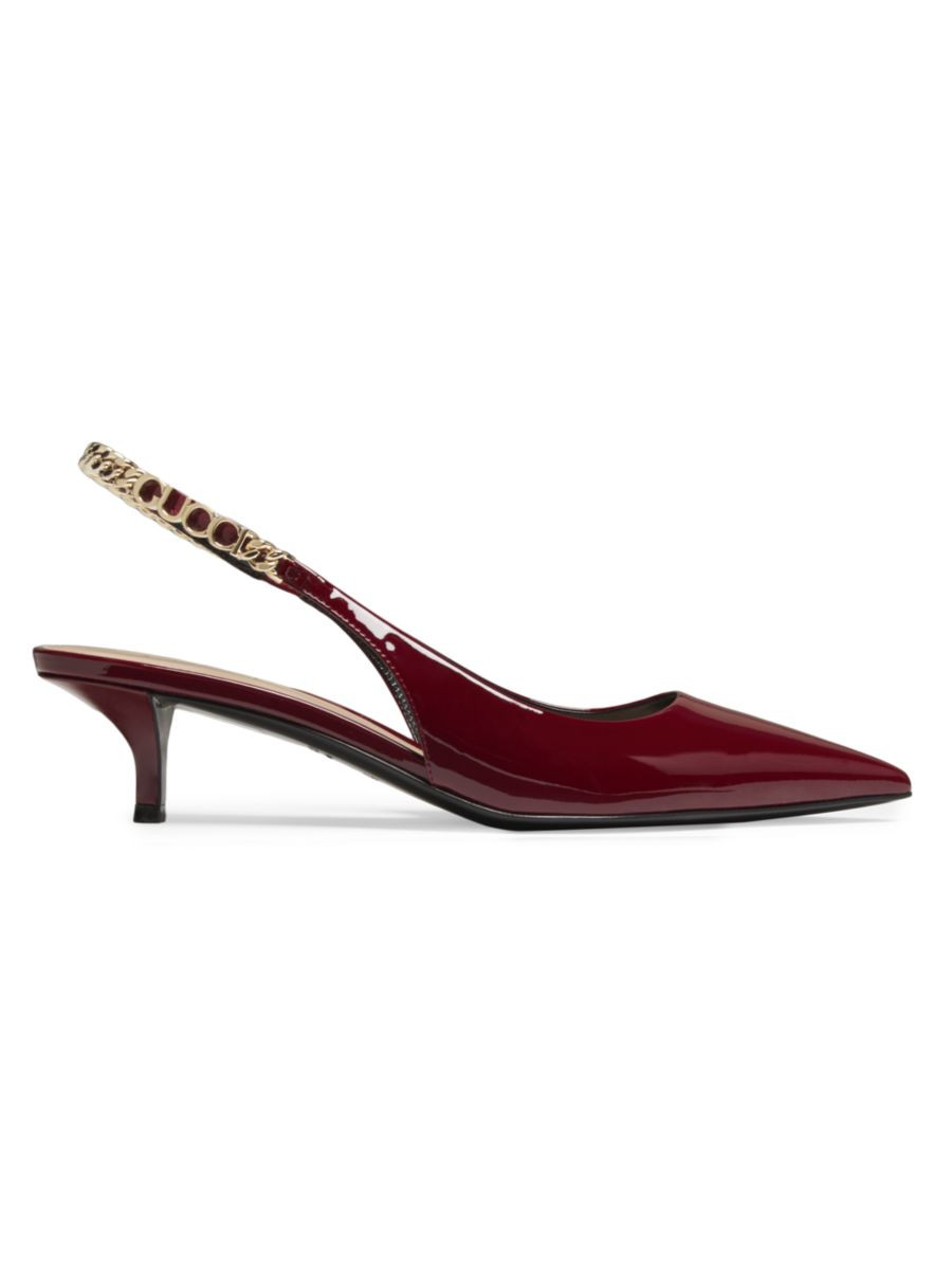 Signoria 45MM Chain-Embellished Slingback Pumps | Saks Fifth Avenue