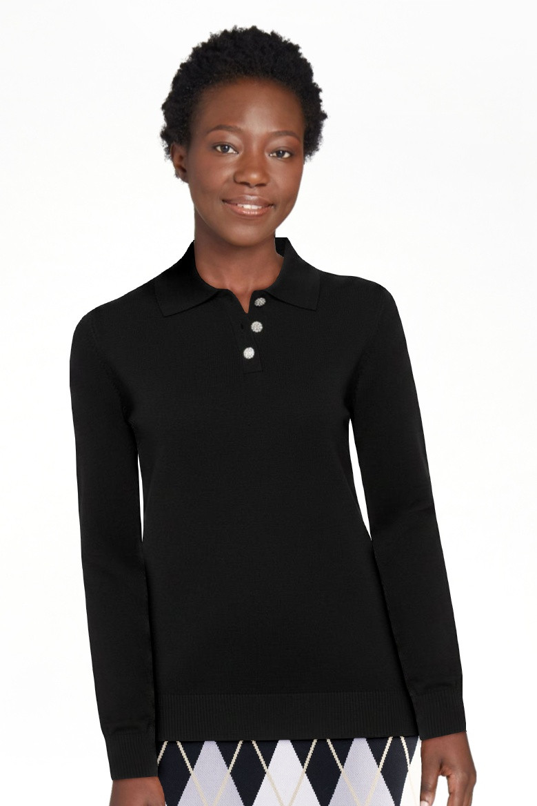 Free Assembly Women's and Women's Plus Polo Sweater with Long Sleeves, Lightweight, Sizes XS-4X | Walmart (US)
