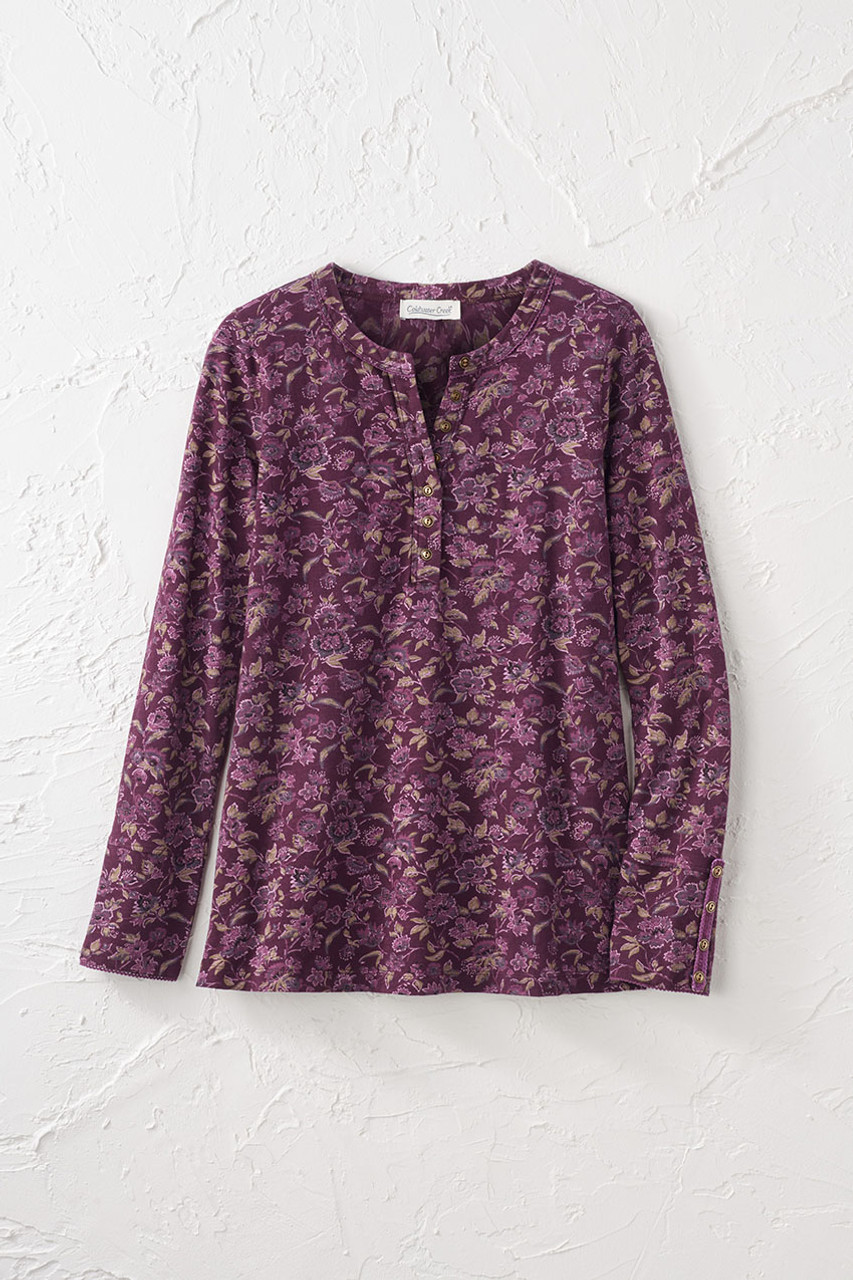 Prairie Floral Henley Tee | Coldwater Creek