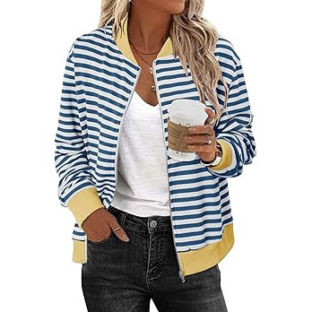 KISSMODA Women Windproof Jacket Zip Up Overcoat Lightweight Casual Long Sleeve Coat Fall Fashion ... | Amazon (US)