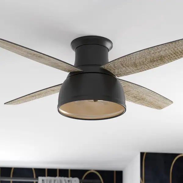 52" Edora Indoor Coastal Ceiling Fan with Integrated Remote Control, Dry-Rated - Matte Black | Bed Bath & Beyond