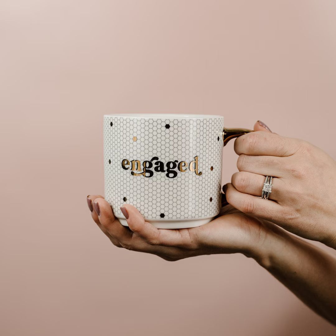 Engaged Tile Coffee Mug Engagement Gift, Bridal Shower Gift, Coffee Lover Gift, Bride to Be Coffe... | Etsy (US)