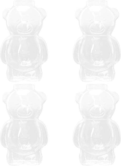 PRETYZOOM 4 Pcs Cute Bear Cocktail Glass Set - Creative Transparent Juice Glasses for Home Bar, O... | Amazon (US)