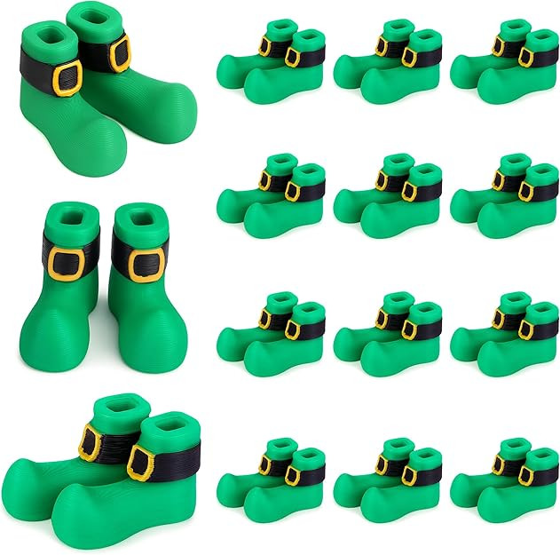 15 Pairs St. Patrick's Day Mini Fairy Shoes, Fairy Trap Craft Miniature Shoe, Green Tiny Shoes Mo... | Amazon (US)