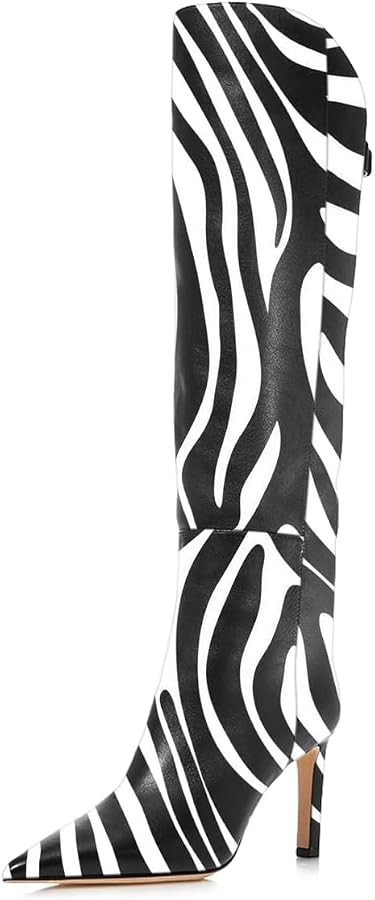 Milooey shoes Women's Pointed Toe Knee High Boots Sexy Stiletto High Heels Pull On Comfy Winter T... | Amazon (US)