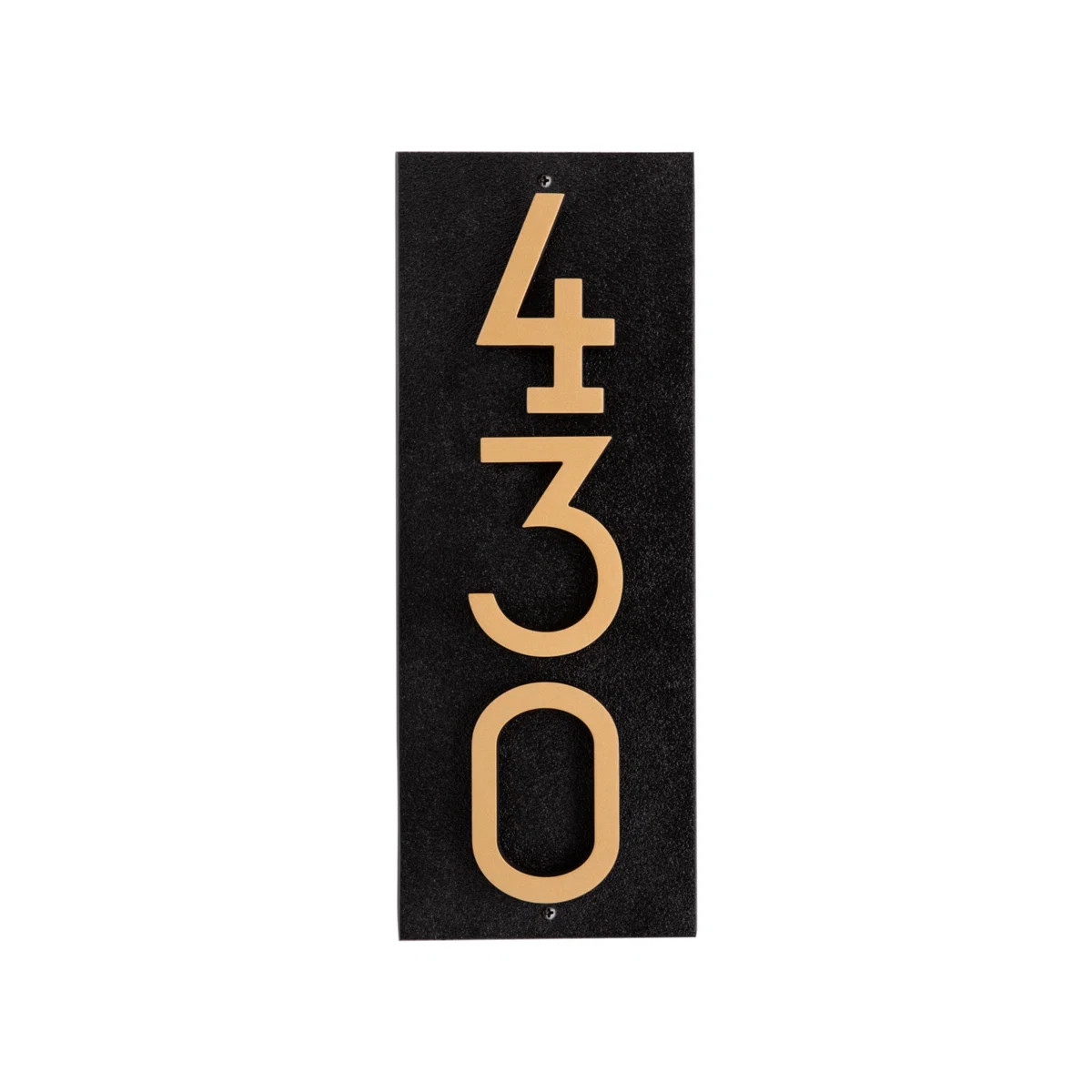 Floating 3-Number Vertical Sign, Black /w/ Black / Gold Modern Font Numbers | Wayfair North America