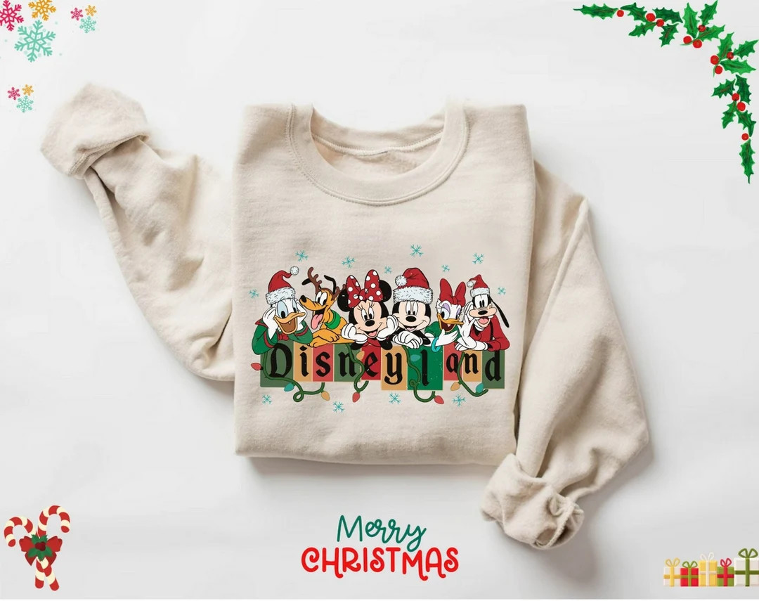 Christmas Disneyland Sweatshirt Trendy Sweatshirt Disneyland - Etsy | Etsy (US)