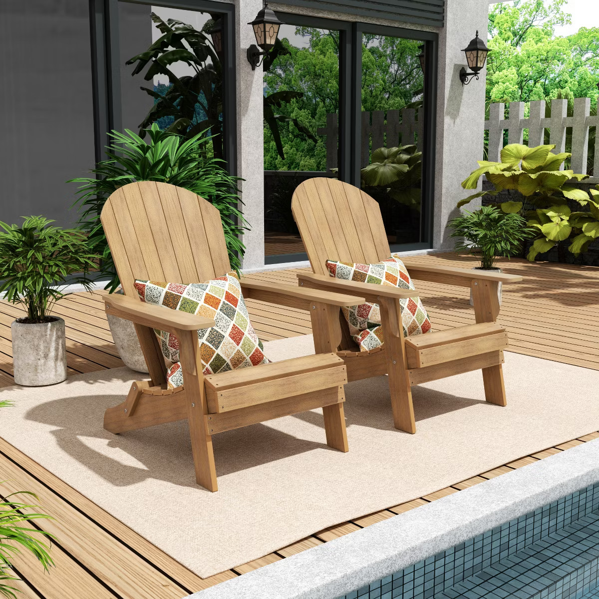 WestinTrends Tuscany HIPS Outdoor Patio Folding Adirondack Chair (Set of 2) | Target