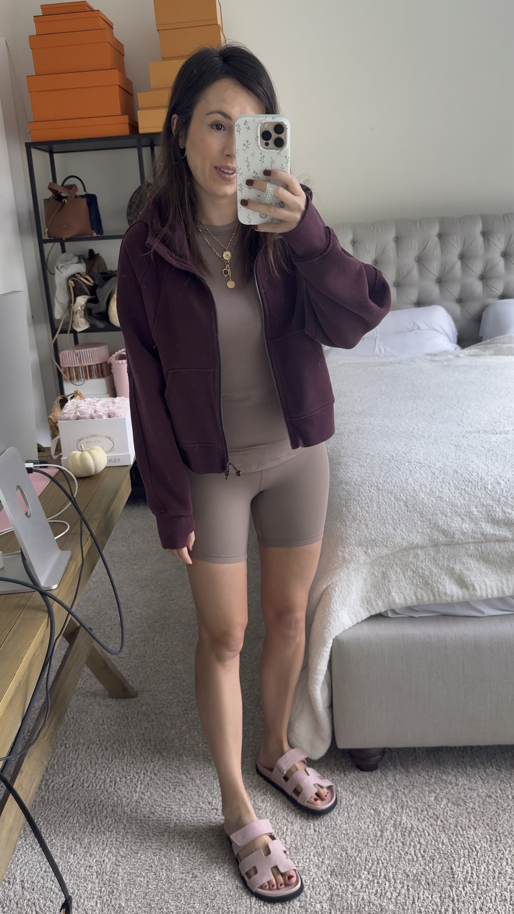 Travel outfit - lululemon align shorts in taupetastic (size 4), lululemon shirt in taupetastic (size 6), lululemon scuba hoodie in cassis (xs/s)



#LTKTravel #LTKSeasonal #LTKWatchNow