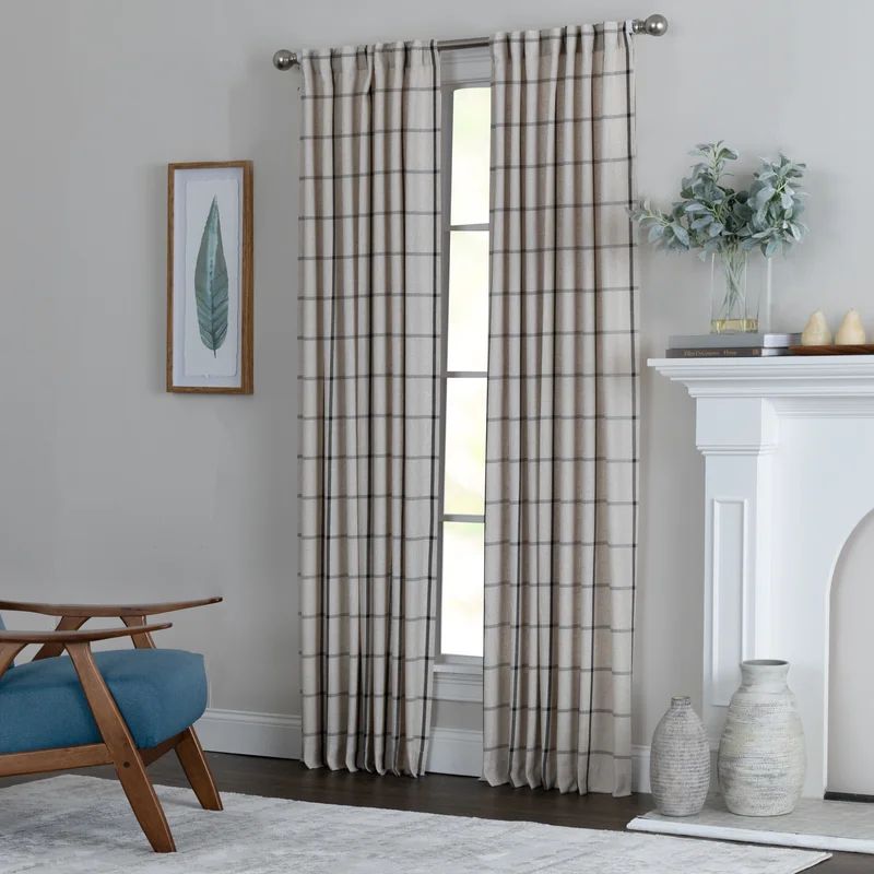 Bibiano Plaid Room Darkening Rod Pocket Single Curtain Panel | Wayfair Professional