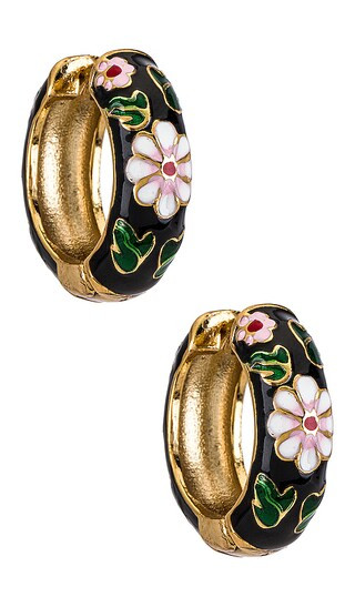 Deco Hoops in Black | Revolve Clothing (Global)