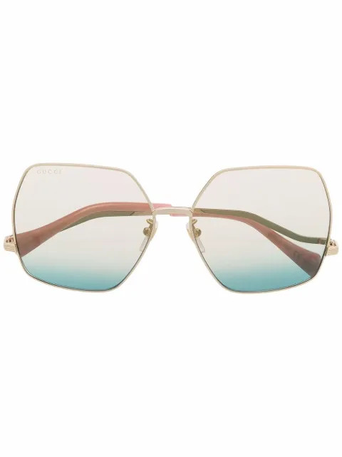 oversize metal frame sunglasses | Farfetch (US)