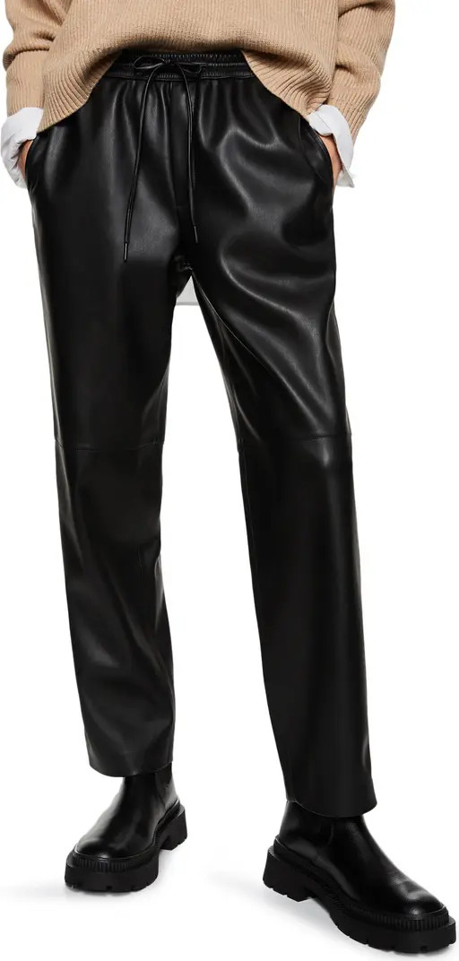 MANGO Faux Leather Straight Leg Pants | Nordstrom | Nordstrom