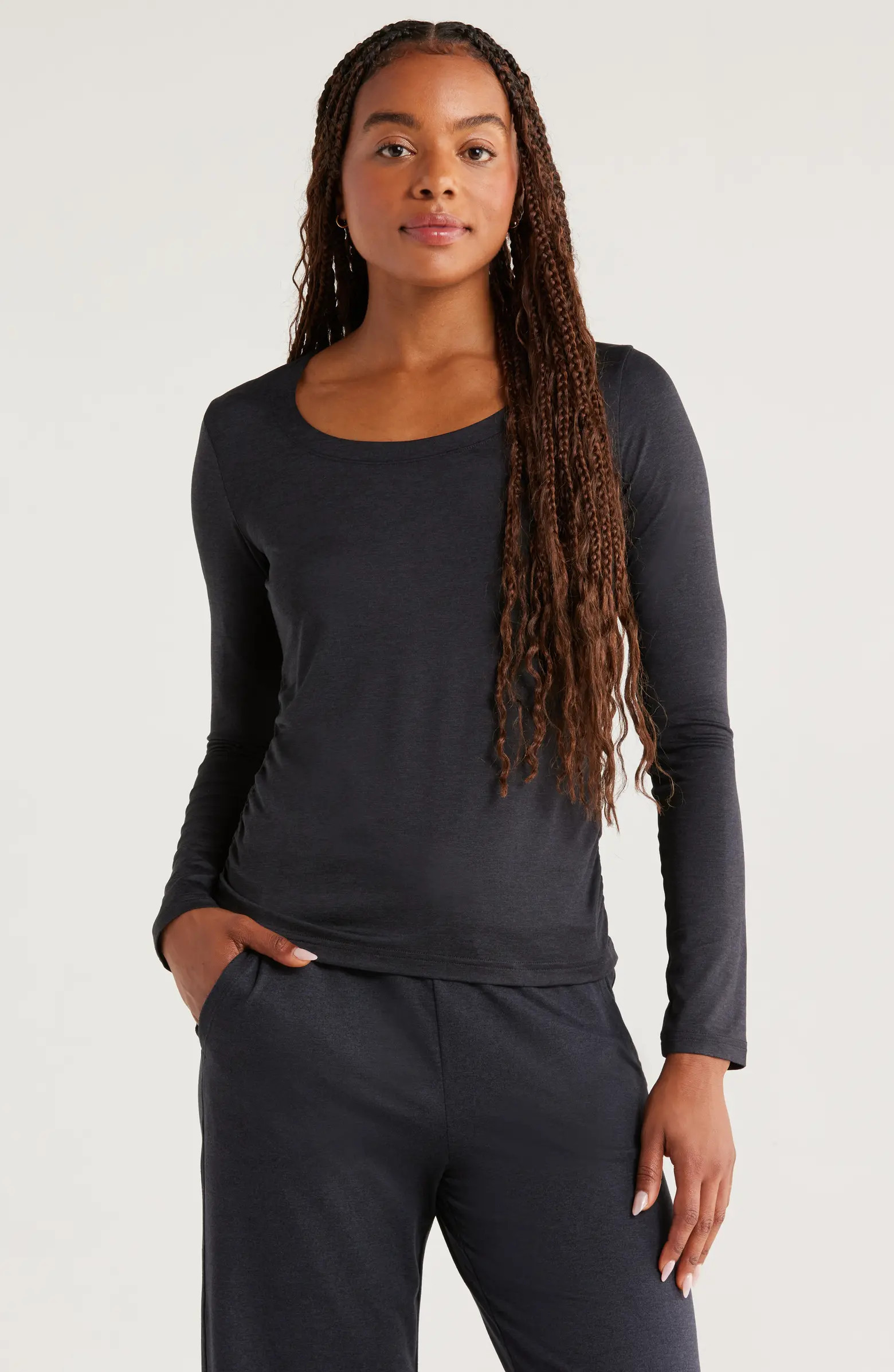 Zella Restore Soft Lite Ruched Long Sleeve T-Shirt | Nordstrom | Nordstrom