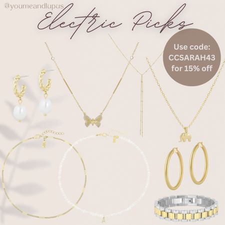 Electric Picks new Spring collection. Use code: CCSARAH43 for 15% off now through May 31. 
Jewerly, necklaces, earrings, bracelets, rings, spring collection, YoumeandLupus 

#LTKbeauty #LTKFind #LTKstyletip