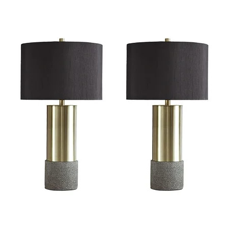 Signature Design by Ashley Contemporary Jacek Table Lamp (Set of 2) Gray/Brass Finish | Walmart (US)
