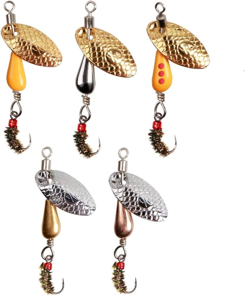 Trout Spinners - Fly Trout Fishing Lures for Bass Salmon Pike, Smallmouth Bass Lures with Brass S... | Amazon (US)