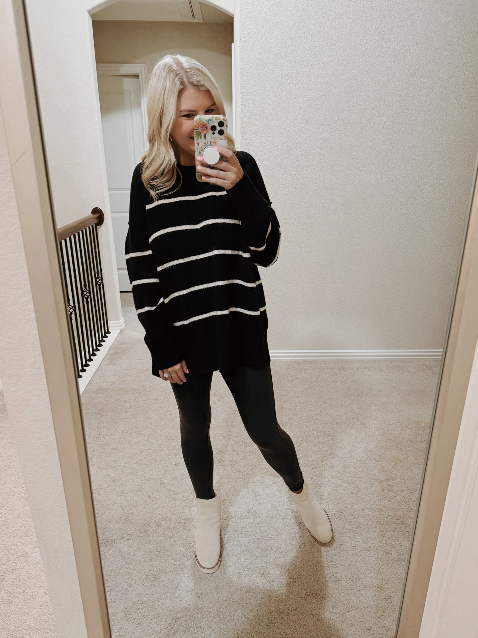 Nordstrom Anniversary Sale
Sizing:
Medium sweater
MP Spanx Faux Leather Leggings
8.5 Lug Sole Booties

Spanx faux leather leggings. sweater outfit. fall outfit. lug sole booties. winter outfit. stripe sweater  

#LTKxNSale #LTKFindsUnder50 #LTKFindsUnder100