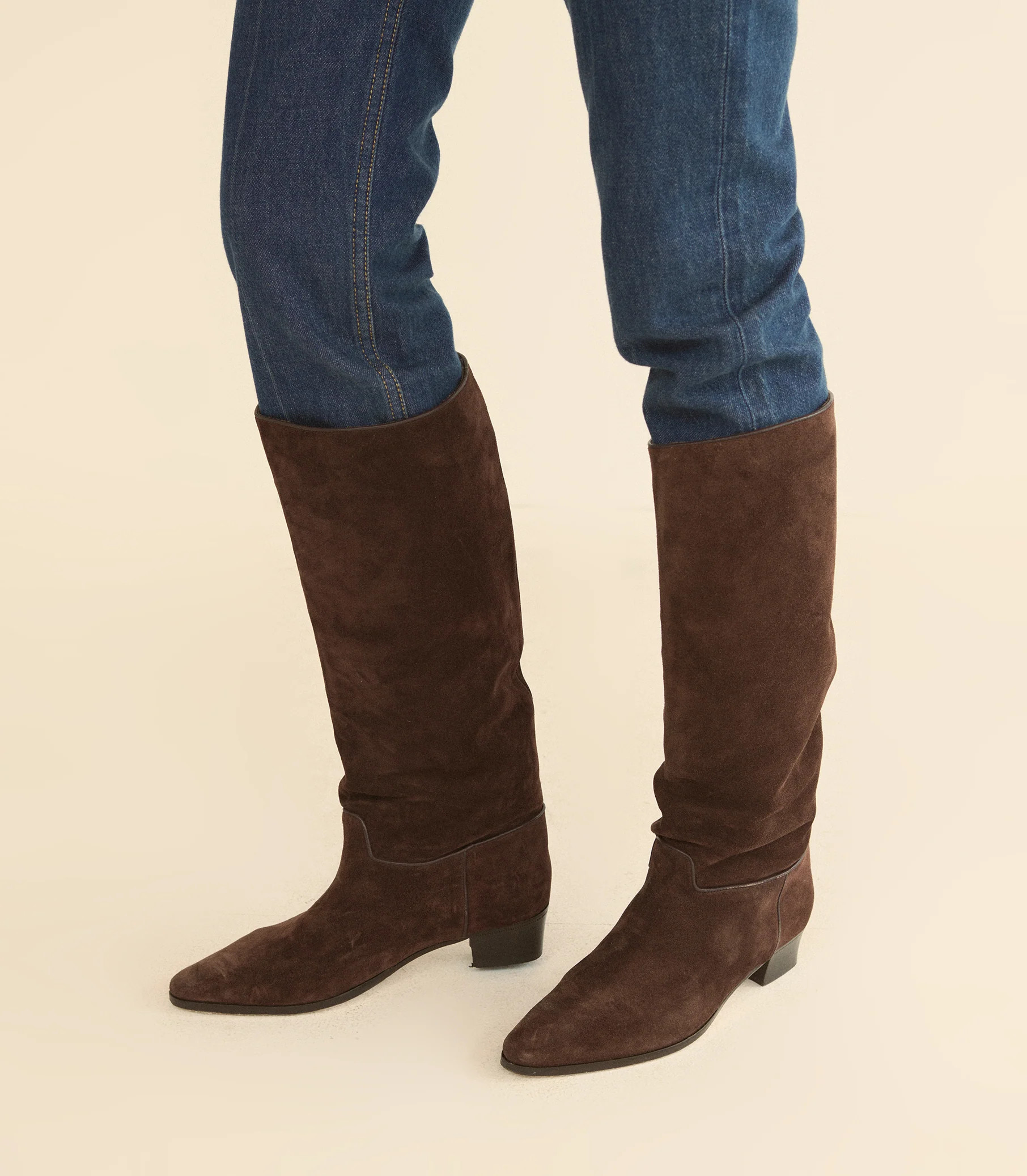 RIVIERA BOOT -- EQUESTRIAN BROWN SUEDE | Shop.app