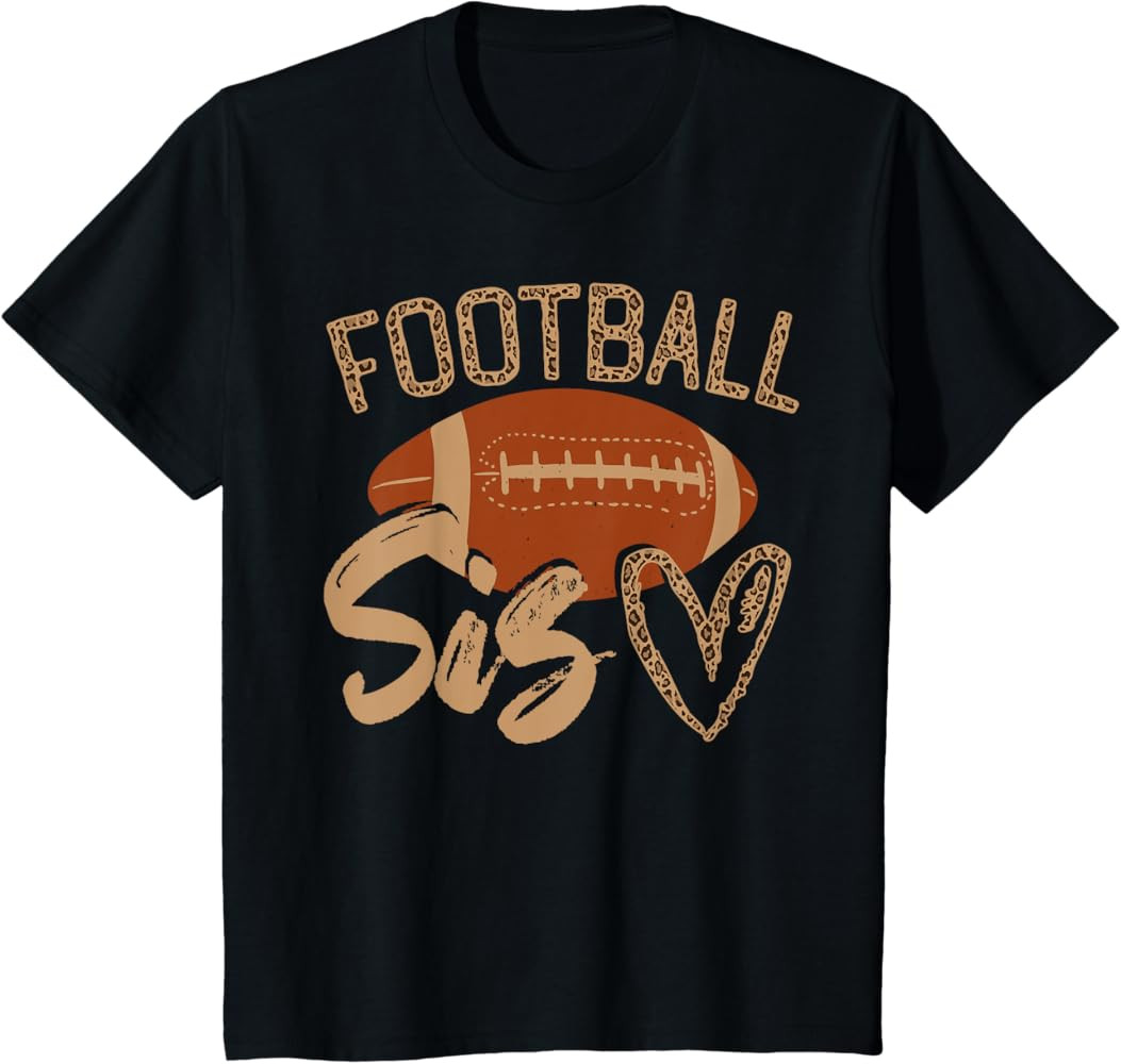 Football Sister Leopard Family Matching Outfit T-Shirt | Amazon (US)