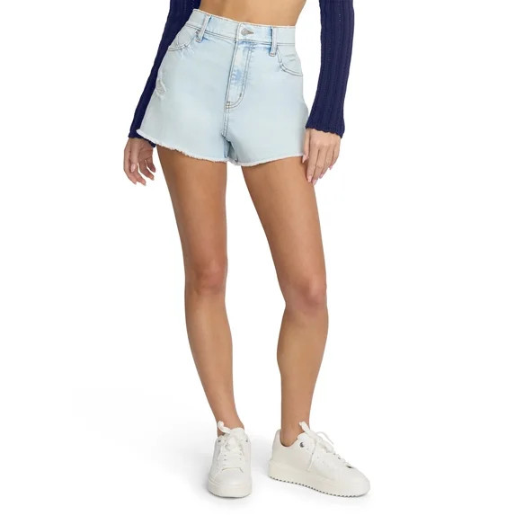 Mills by Millie Bobby Brown Women's Denim Boyfriend Shorts, Sizes 00-18 | Walmart (US)