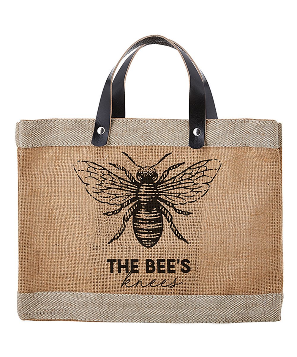 Santa Barbara Design Studio Produce bags - Bee Knee Mini Market Jute Leather-Handle Tote | Zulily