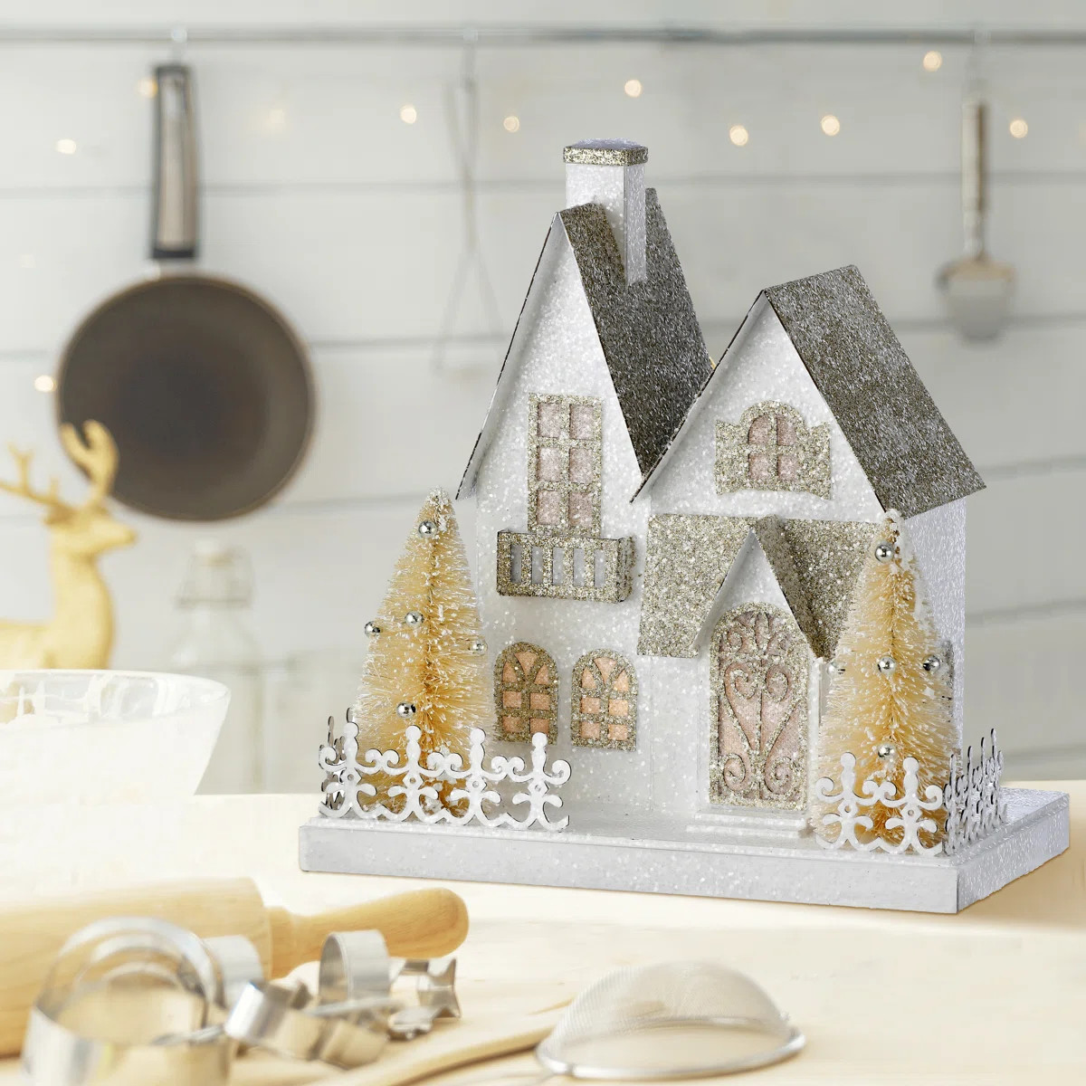9" LED Cardboard Snowy Lane House | Wayfair North America