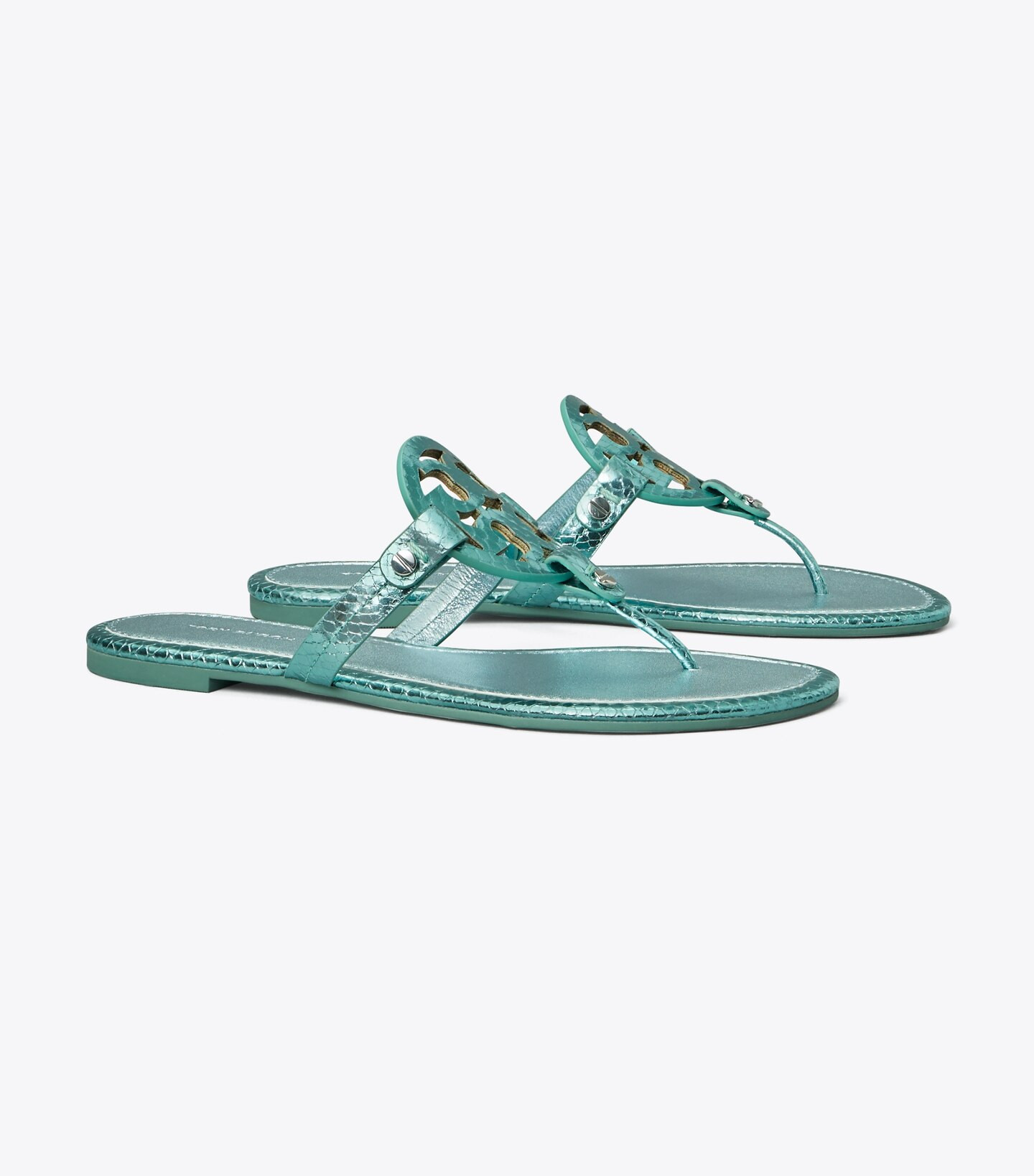 MILLER METALLIC SNAKE EMBOSSED SANDAL | Tory Burch (US)