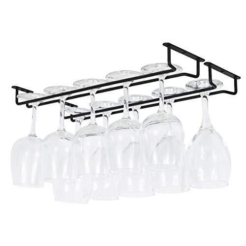 Amazon.com: Wallniture Brix Wine Glass Holder Under Cabinet Kitchen Organization and Storage for ... | Amazon (US)