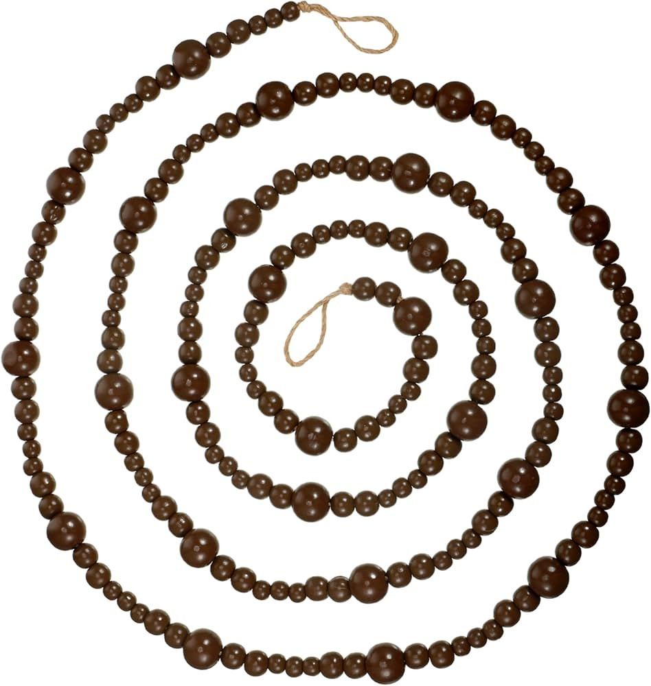 Boao 10 Feet Christmas Wooden Beaded Garland Rustic Farmhouse Bead Wall Hanging Decor Natural Tre... | Amazon (US)